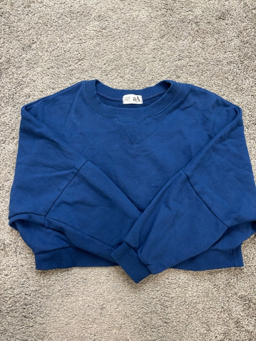 thrifted blue cropped sweater